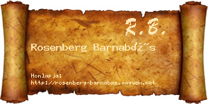 Rosenberg Barnabás névjegykártya